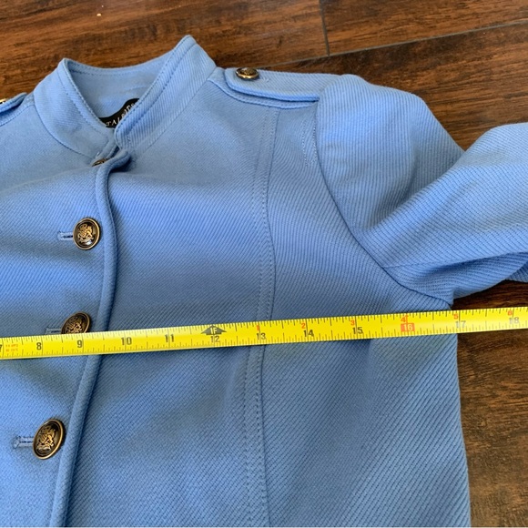 Talbots | Blue KNIT BAND Blazer JACKET - Picture 8 of 13